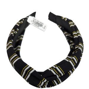 Tasha Padded Headband Black Gold White Fashion Hair Accessory